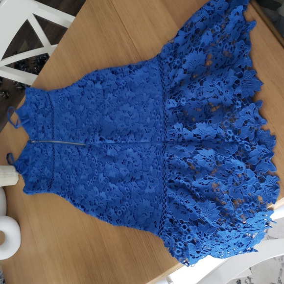 Lulus Taliah Blue Lace Midi Dress.  NWOT - Picture 14 of 16